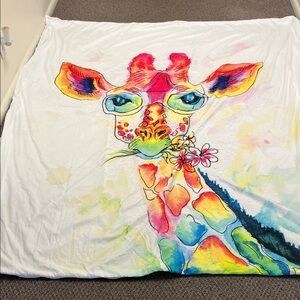 Sleepwhich Colorful Giraffe Print Duvet Cover Blanket 88" x  74" Kids Twin Size